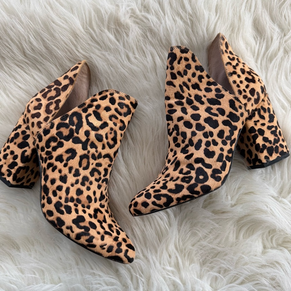 Steve Madden Rockstar Genuine Calf Hair Leopard Booties